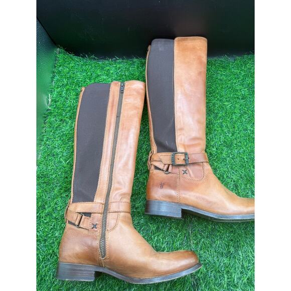 Frye Cognac -Leather- Riding Boots- Size 5.5 W - Picture 7 of 9